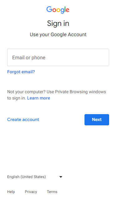 Gmail login on mobile