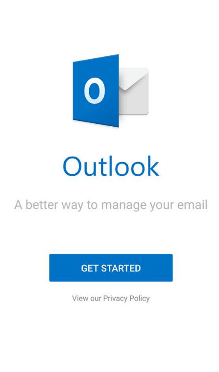 Outlook registration on mobile app